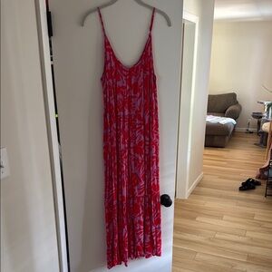 LOFT Red & Purple Floral Dress